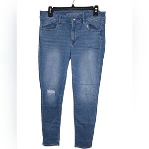 American Eagle Outfitters Light Blue Distressed Skinny Jeans
